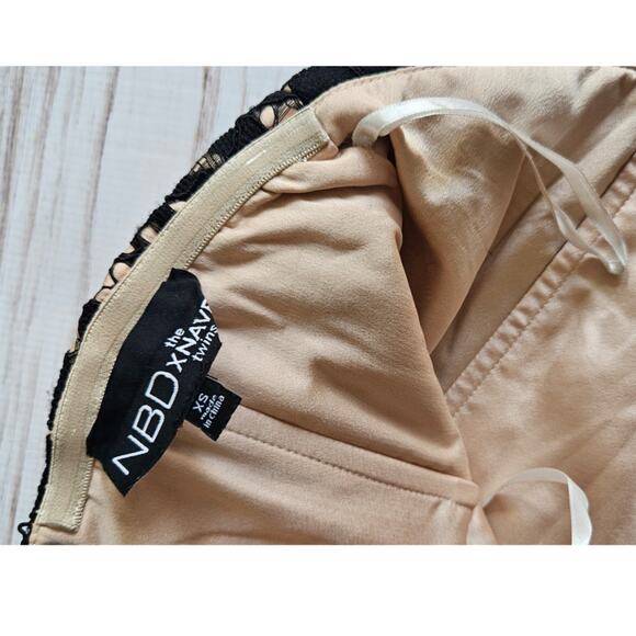 NBD X Nave Twins Strapless Lace Black Cocktail Dress Sz XS - Picture 7 of 7